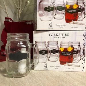 COPY - NIB “Chalk it up” Mason jar mugs